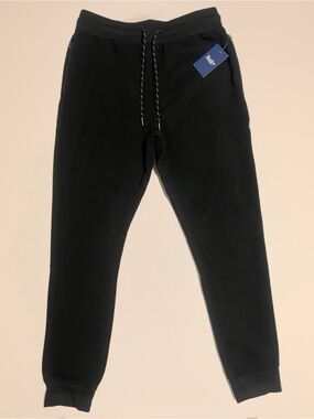 Men's Black BenBen Jogger Pants with Drawstring and Zippered Pockets Size L